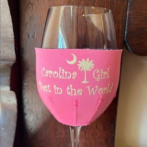 Carolina Girl Wine Glass Koozie - Best in the World